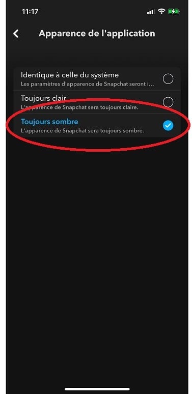 Comment mettre Snapchat en noir sur iPhone (iOS)