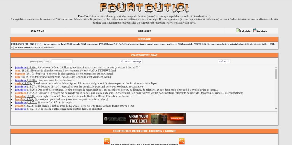 Fourtoutici ne fonctionne plus ? Voici la nouvelle adresse février 2024 : fourtoutici.click (ex fourtoutici.ac, .pro et Upload)