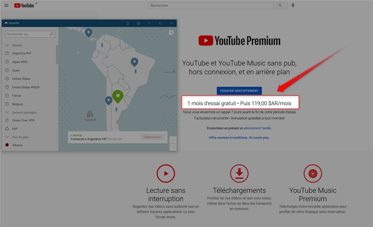 YouTube sans pub comment payer YouTube Premium moins cher à 0,89€ grâce à la technique du VPN