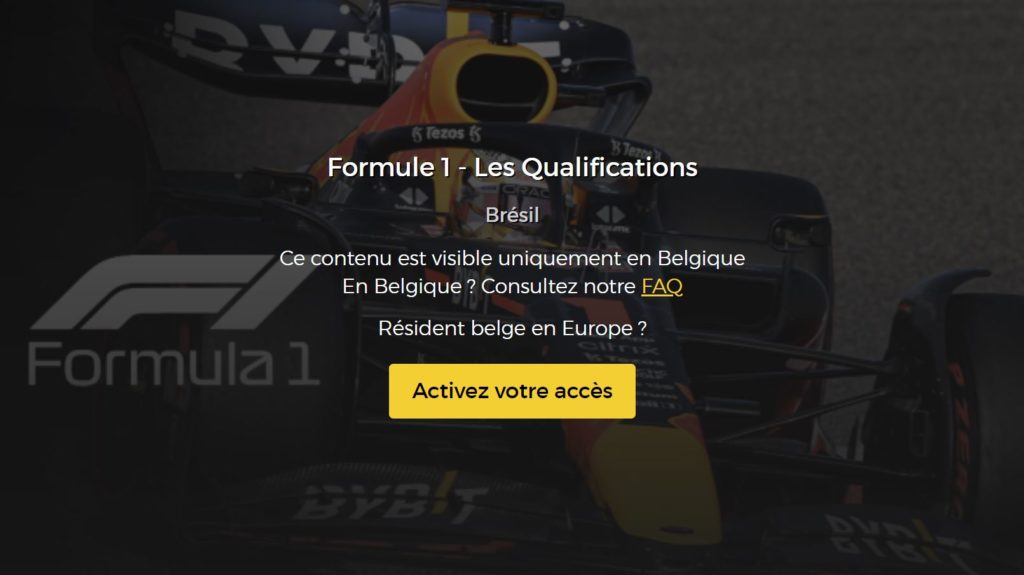 Pourquoi la F1 en streaming gratuit sur la RTBF n'est pas disponible en France ?