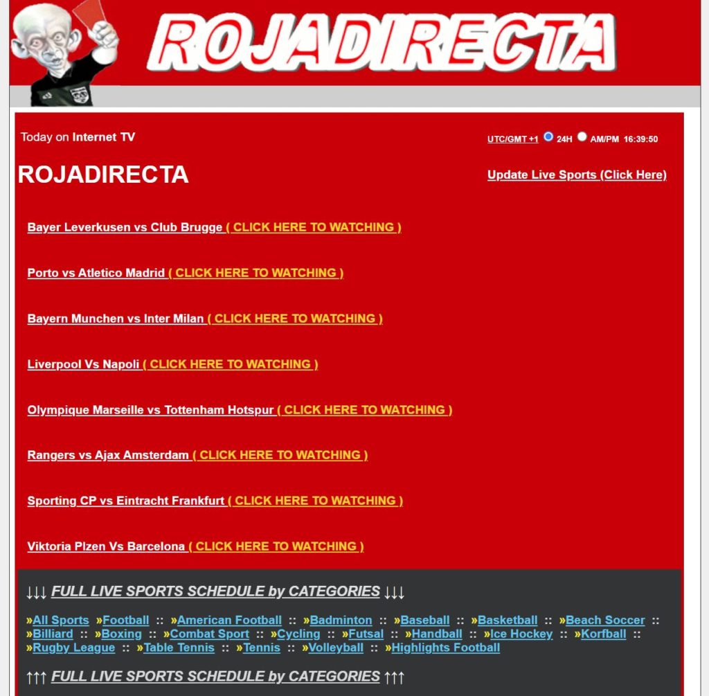 Rojadirecta ne fonctionne plus ? Tout savoir sur la nouvelle adresse rojadirecta.watch en 2022