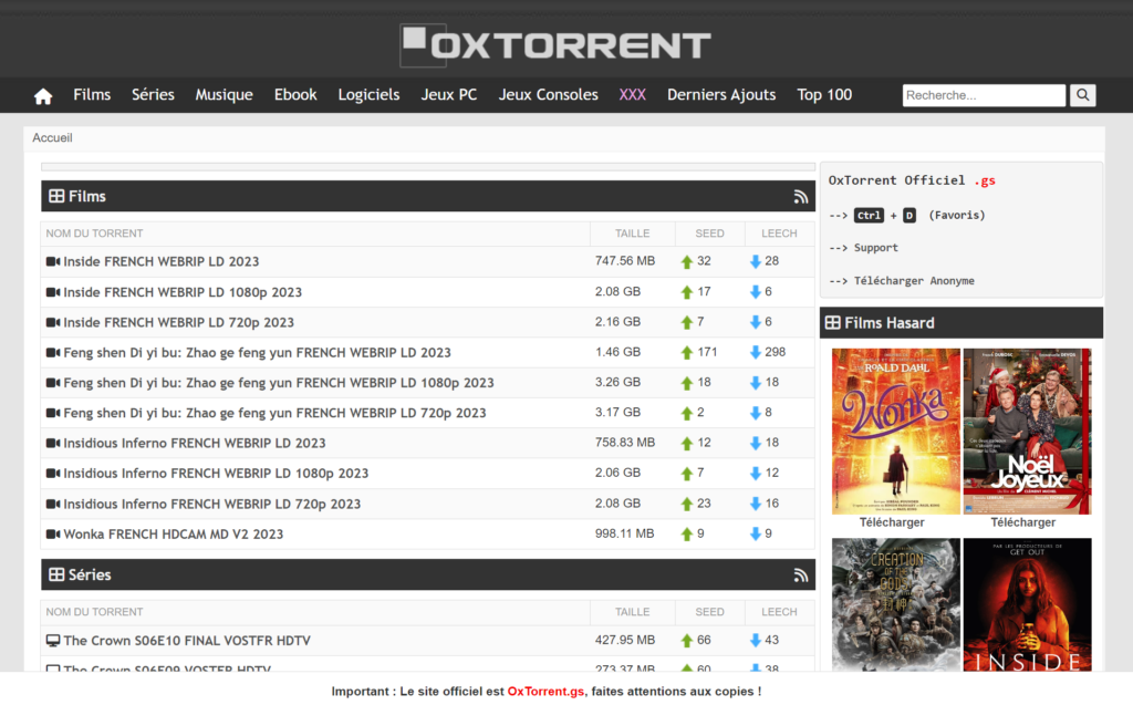 OxTorrent ne fonctionne plus ? Voici la nouvelle adresse avril 2024 : oxtorrent.nl