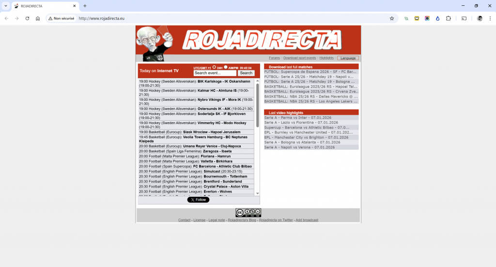 Rojadirecta ne fonctionne plus et vous cherchez la nouvelle adresse Rojadirecta en 2026 ?