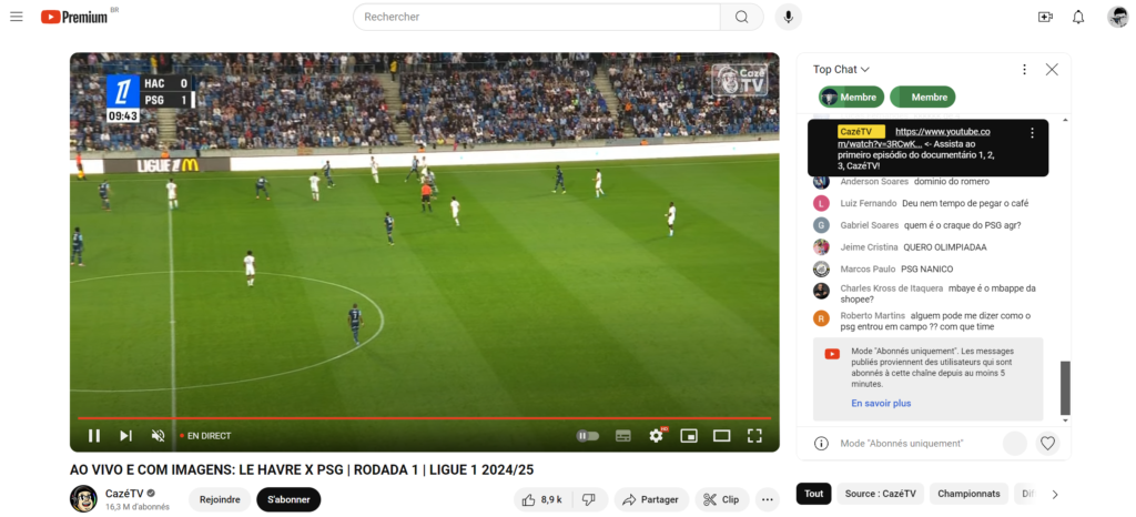 Vous pouvez regarder la Ligue 1 gratuitement sans DAZN sur la chaîne YouTube CazéTV