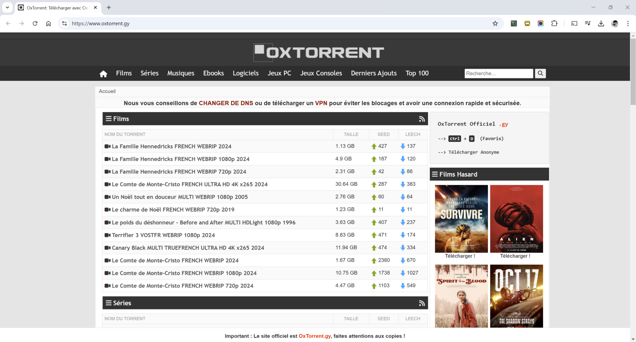 Oxtorrent ne fonctionne plus ? Voici la nouvelle adresse octobre 2024 oxtorrent.gy (ex