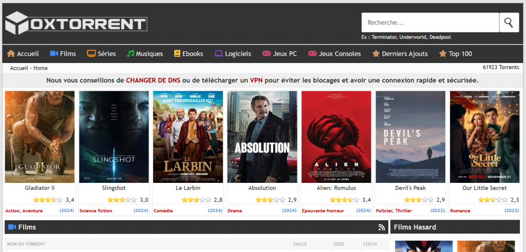 Oxtorrent ne fonctionne plus ? Voici la nouvelle adresse 2025 : oxtorrent7.com (ex oxtorrent.gy, .zip, .nl)