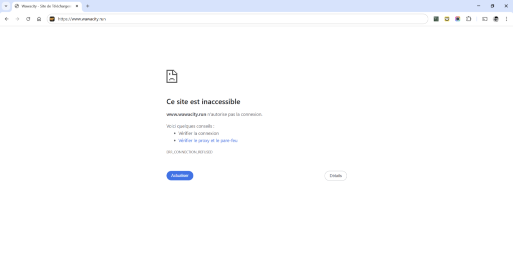 La nouvelle adresse de Wawacity est régulièrement bloquée par les autorités