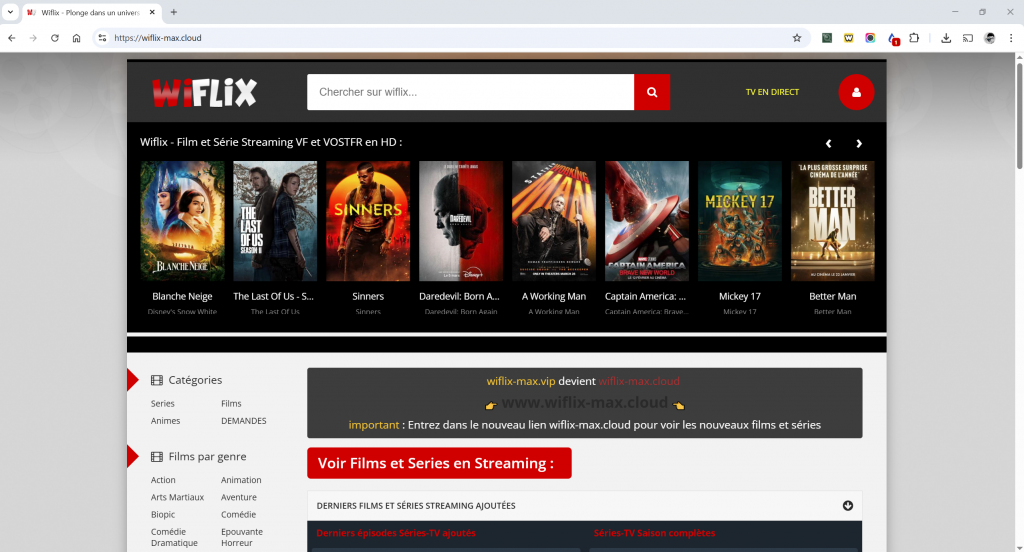 Wiflix ne fonctionne plus et vous cherchez la nouvelle adresse Wiflix en 2025 ?