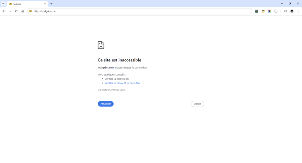 Le site Malgrim est souvent bloqué par les autorités