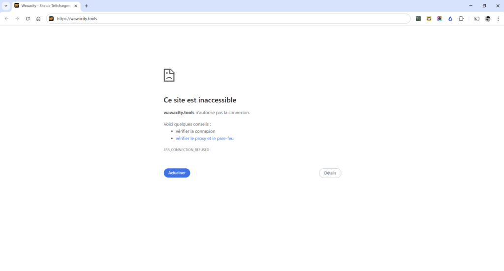 La nouvelle adresse de Wawacity est régulièrement bloquée par les autorités