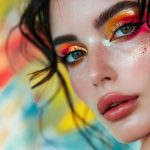 Hyperrealistic portrait of a young woman with copyspace for text