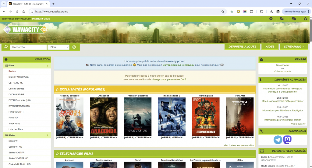 Wawacity ne fonctionne plus et vous cherchez la nouvelle adresse Wawacity en 2026 ?