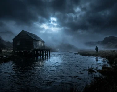 Mini-série Cape Fear Apple TV — eaux côtières sombres et brume nocturne, ambiance thriller psychologique