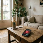 Démarchage téléphonique : comment s'en débarrasser définitivement en 2026 (guide complet Bloctel + alternatives) Smartphone sur une table en bois affichant un appel d un numero inconnu avec icone d avertissement rouge - lutter contre le demarchage telephonique 2026