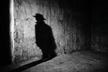 Scène atmosphérique en noir et blanc évoquant l'absurde et l'existentialisme du film L'Étranger