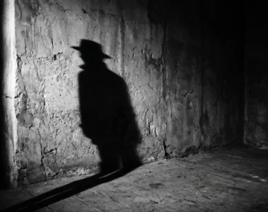Scène atmosphérique en noir et blanc évoquant l'absurde et l'existentialisme du film L'Étranger