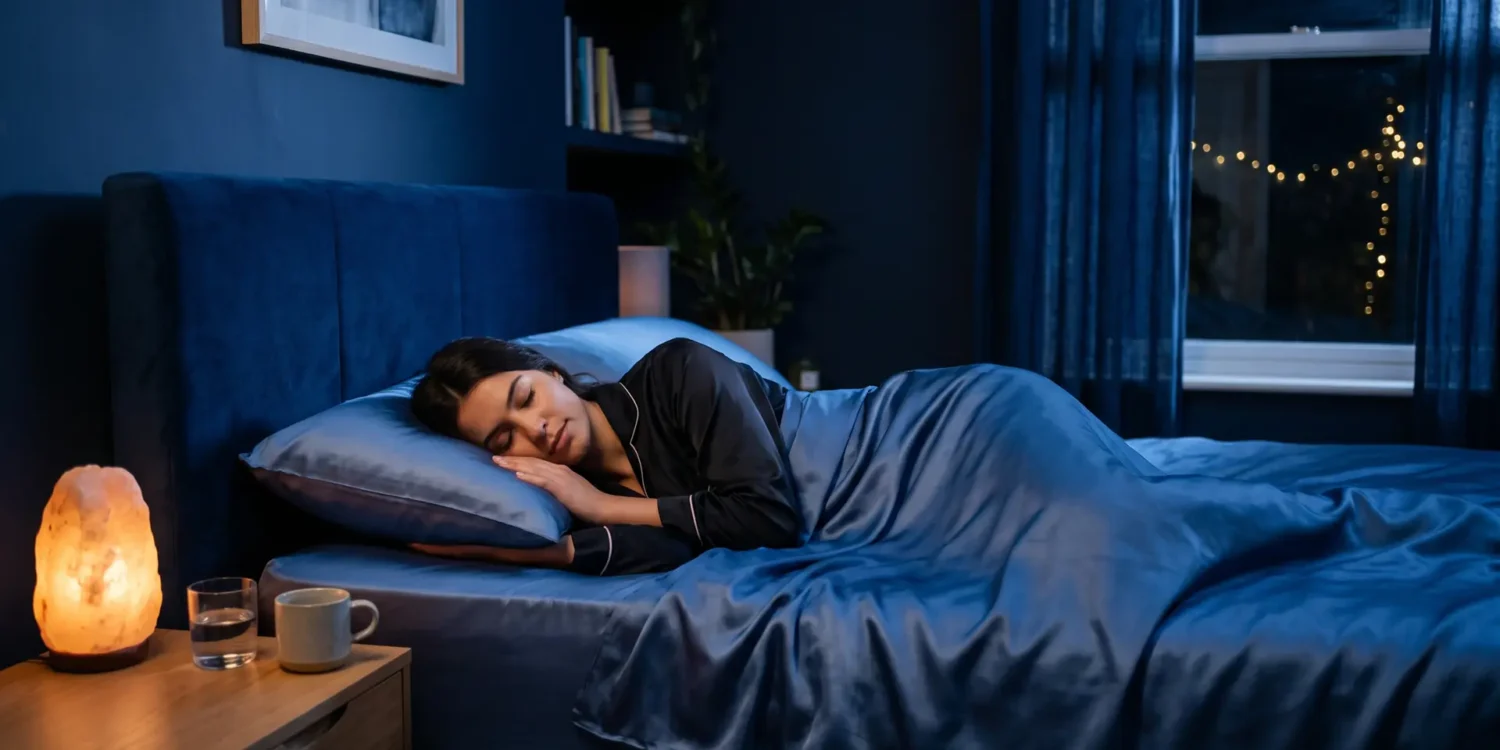 Personne dormant paisiblement sur le côté dans une chambre sereine