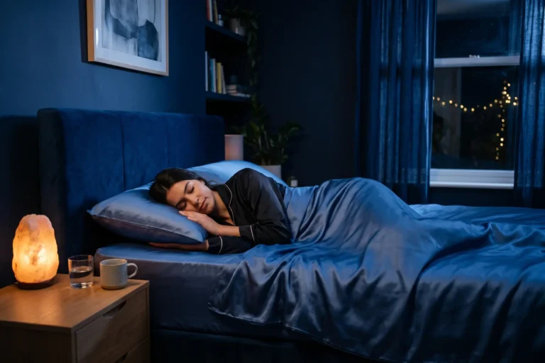 Personne dormant paisiblement sur le côté dans une chambre sereine