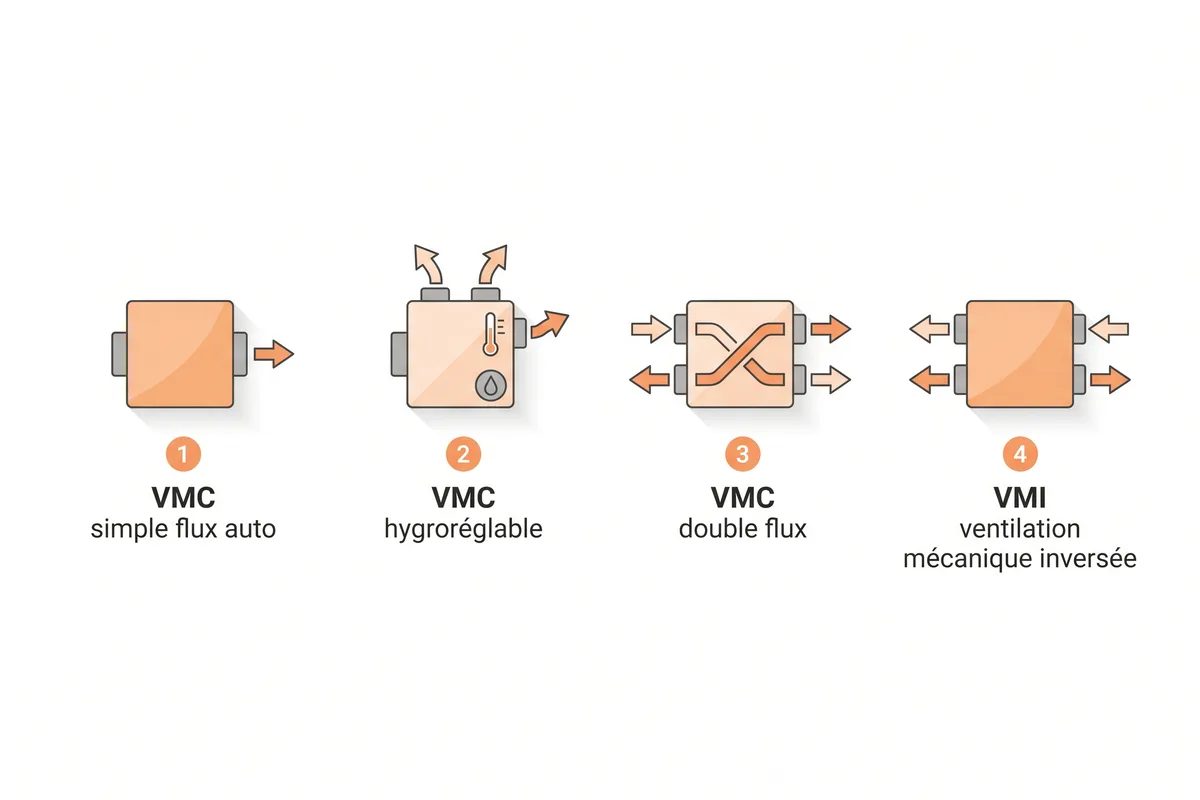 Comparatif des 4 systèmes de ventilation