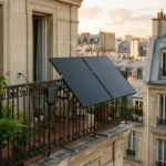 Kit solaire balcon 800 Wc plug and play installé sur un balcon d'appartement