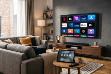 Illustration éditoriale partage de compte streaming Netflix Disney Plus