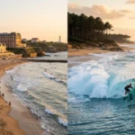 Illustration pour article comparatif Biarritz vs Hossegor vacances surf 2026