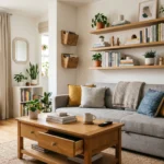 Illustration éditoriale rangement petit appartement solutions astucieuses