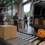 Chronopost : que signifie « colis retardé à l’agence de distribution » ? Colis retardé sur un convoyeur dans une agence locale de distribution