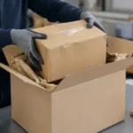 Colis légèrement abîmé replacé dans un carton de protection neuf