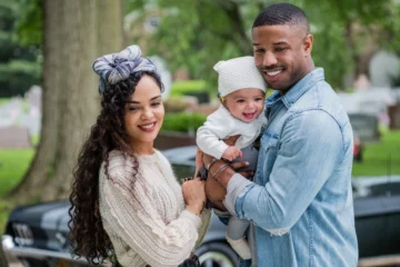 Adonis Creed avec Bianca et leur fille Amara dans une scène réelle de Creed II