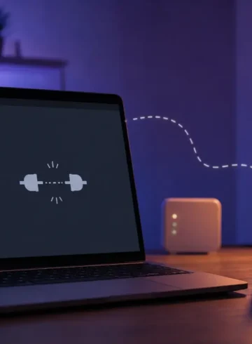 Ordinateur et smartphone affichant une session de messagerie déconnectée