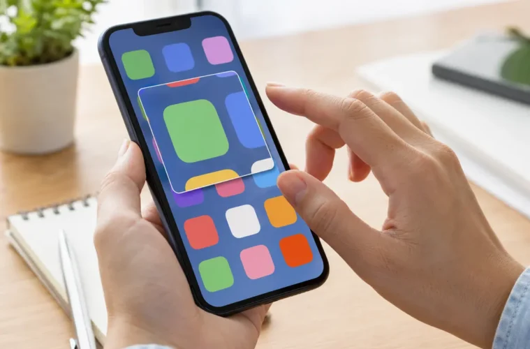 Écran de téléphone avec une fenêtre d’agrandissement activée
