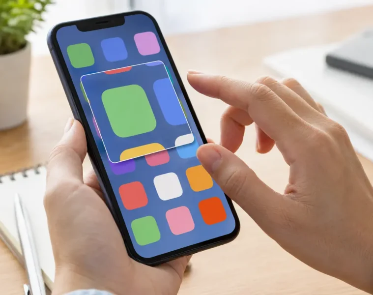Écran de téléphone avec une fenêtre d’agrandissement activée
