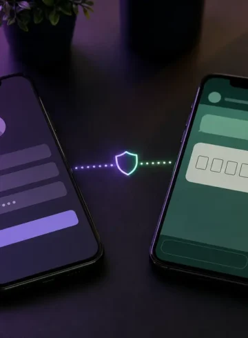 Deux smartphones illustrant un code de connexion reçu dans une messagerie