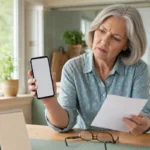 Que signifie « Le journal des appels a été supprimé » sur WhatsApp ? Femme comparant un journal d’appels vide avec un rappel papier.