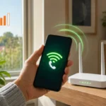 Téléphone utilisant un réseau Wi-Fi pour acheminer un appel mobile