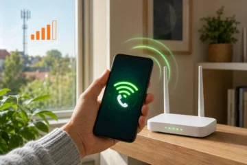 Téléphone utilisant un réseau Wi-Fi pour acheminer un appel mobile