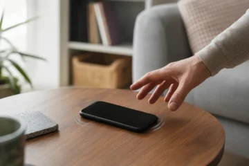 Main approchant un téléphone qui vibre avec un écran noir