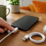 Téléphone vibrant pendant la charge avec câble et adaptateur de remplacement