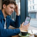 Pourquoi WhatsApp indique « Impossible d’envoyer un message vide » ? Homme confronté à l’envoi impossible d’un message vide sur son téléphone.