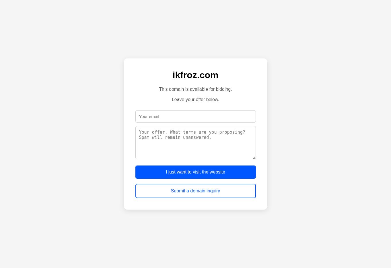 Page associée à Ikfroz en août 2026