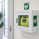 Défibrillateur automatisé externe installé dans un lieu public