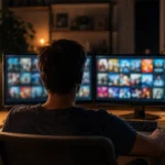 Bodlav : nouvelle adresse et accès au site en août 2026 Catalogue de streaming affiché sur deux écrans – Bodlav