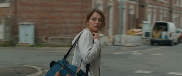 Émilie Dequenne dans Chez nous (2017), photo de presse Cinéart.