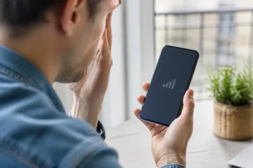 Personne constatant une absence de réseau mobile sur son smartphone