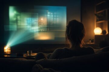Scène éditoriale abstraite évoquant Fozlim et le streaming de films et séries