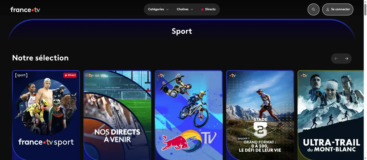 france.tv sport : interface consultée le 6 septembre 2026