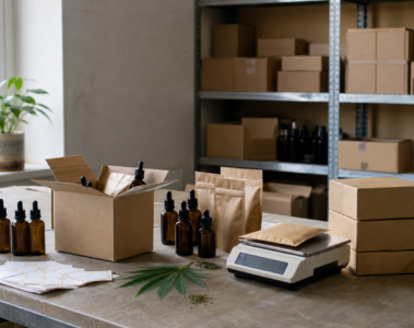 Atelier de conditionnement pour produits CBD en vrac, marque blanche et dropshipping