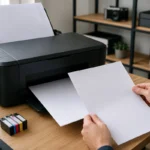 Imprimante de bureau produisant une feuille entièrement blanche