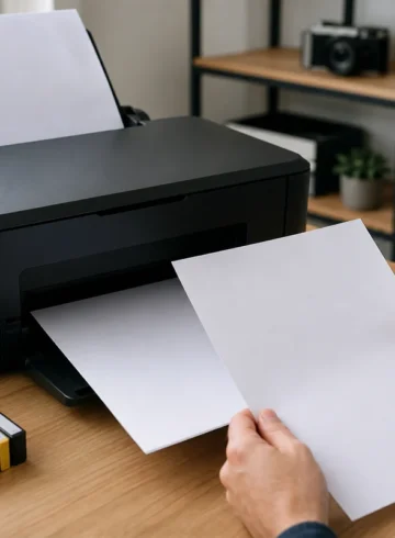 Imprimante de bureau produisant une feuille entièrement blanche